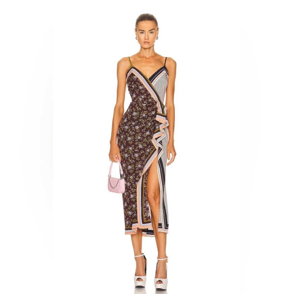 NWT Veronica Beard Marga Mixed Print Dress